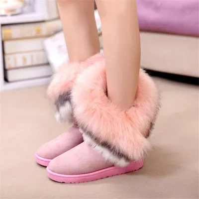 Women Casual Irregular Warm Plush Snow Boots Size 5-10