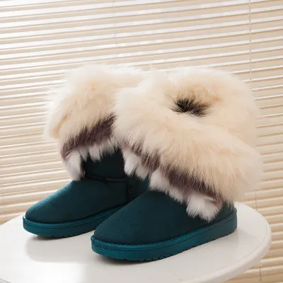 Women Casual Irregular Warm Plush Snow Boots Size 5-10