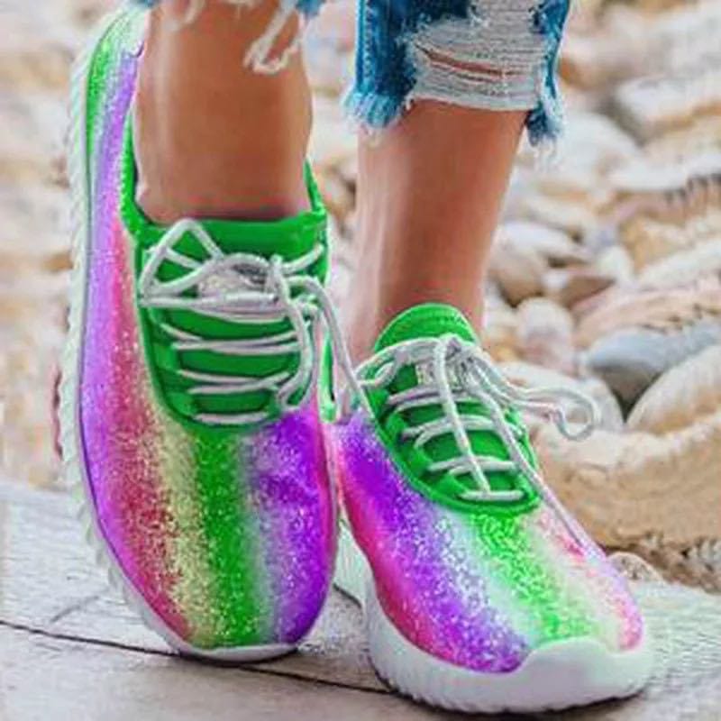 Wholesale Size:4.5-11 Women Plus Size Glitter Color Blocking