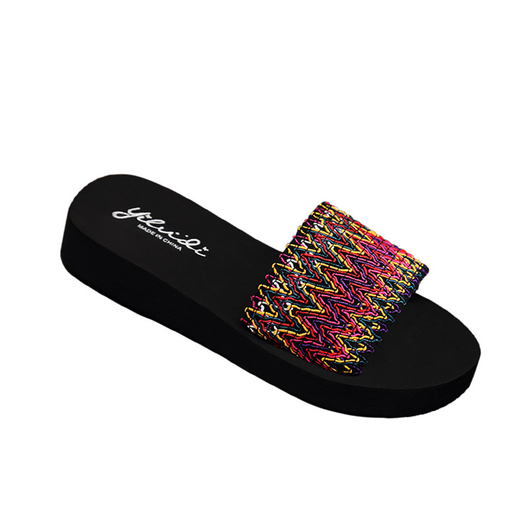 Wholesale Size:4.5-8.5 Women Fashion Color Blocking Thick