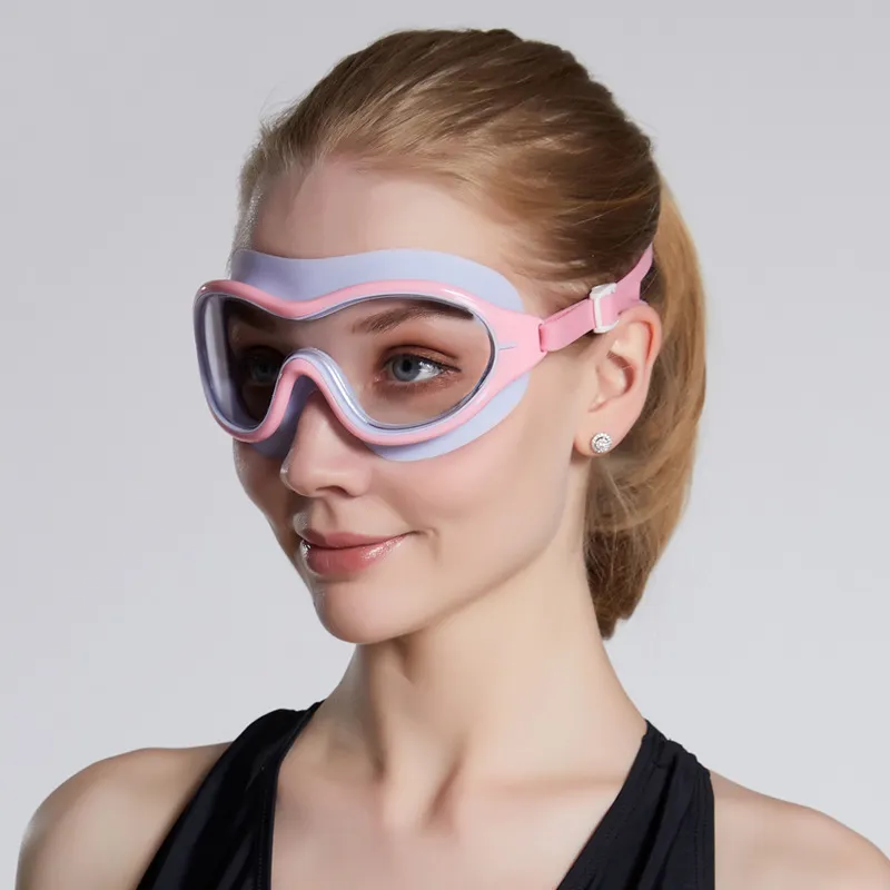 Fashion Big Frame HD Waterproof Anti-fog Swimming Glasses