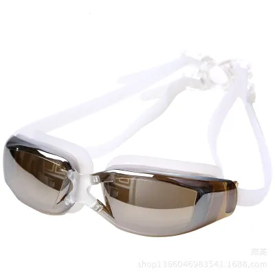 Waterproof Anti-fog High-definition Large-frame Electroplated Swimming Goggles for Women