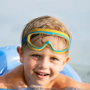 Gafas de natación impermeables y antivaho con montura grande para niños