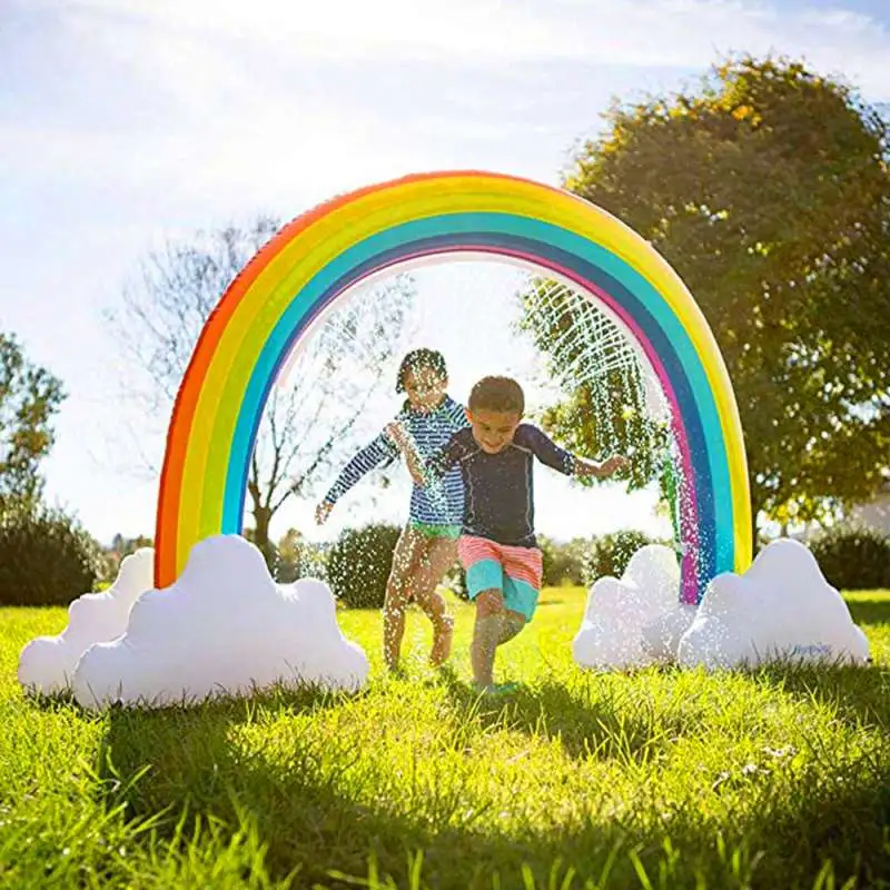 Inflatable Water Spray Rainbow Arch PVC Summer Pool Accessory