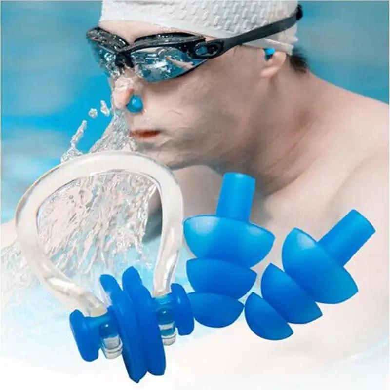 Swimming Nose Clip Ear Plugs Set for Women