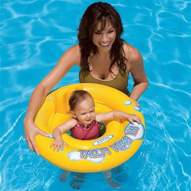 Baby Seat Swimming Ring Cartoon Pattern PVC Pool Float