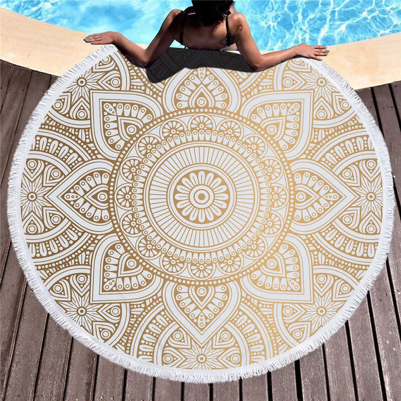 Geometric Floral Print Superfine Fiber Beach Towel for Women