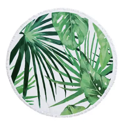 Tropical Plant Printed Round Beach Towel for Women