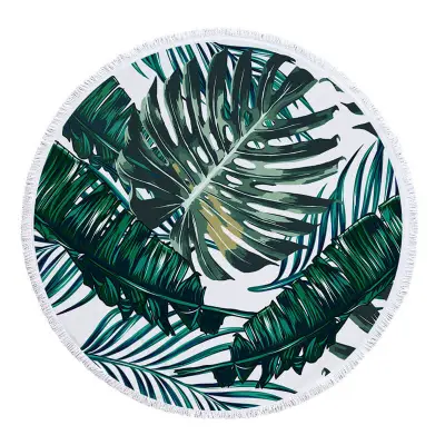 Tropical Plant Printed Round Beach Towel for Women