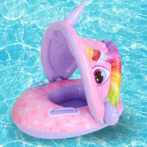 Baby Cartoon Shape Inflatable Swimming Ring With Awning