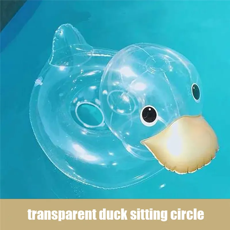 Cute Duck Shape Transparent Swimming Ring for Women