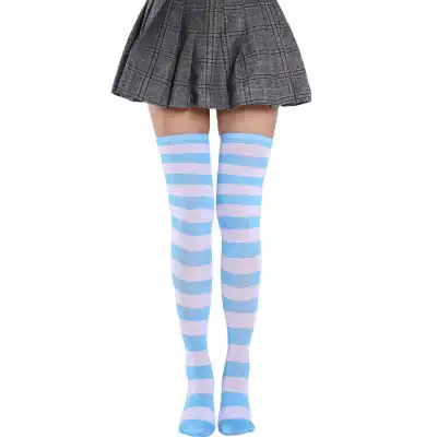 Women Stripe Printing Over Knee Socks