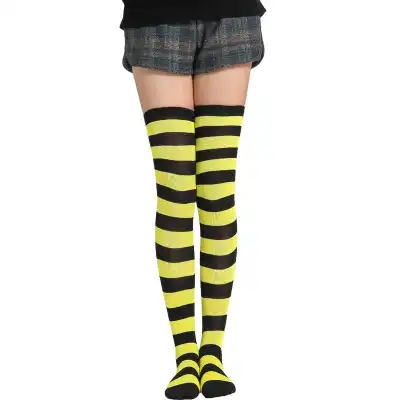Women Stripe Printing Over Knee Socks