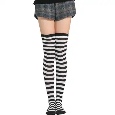 Women Stripe Printing Over Knee Socks