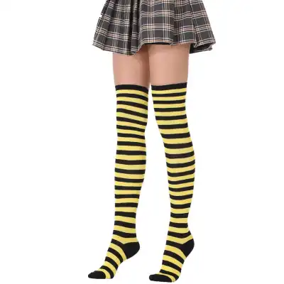 Women Stripe Printing Over Knee Socks
