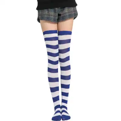 Women Stripe Printing Over Knee Socks