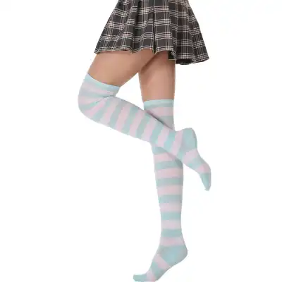 Women Stripe Printing Over Knee Socks