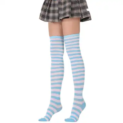 Women Stripe Printing Over Knee Socks