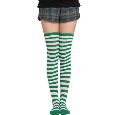 Women Stripe Printing Over Knee Socks