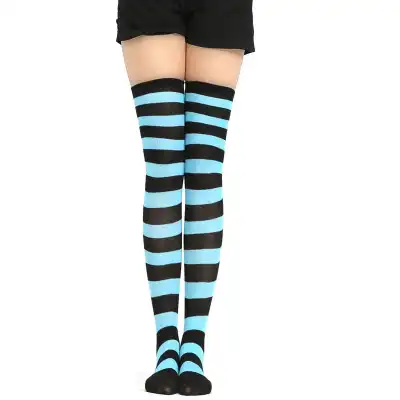 Women Stripe Printing Over Knee Socks
