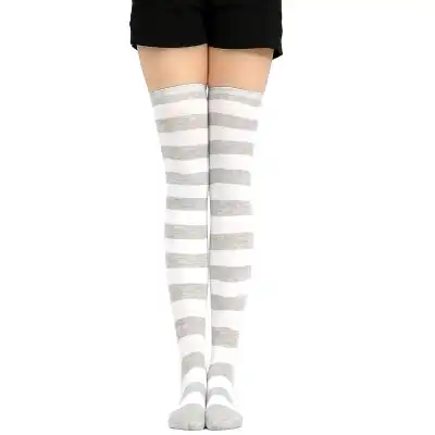 Women Stripe Printing Over Knee Socks