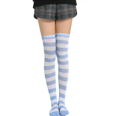 Women Stripe Printing Over Knee Socks