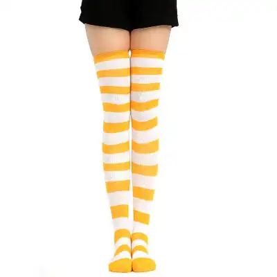 Women Stripe Printing Over Knee Socks
