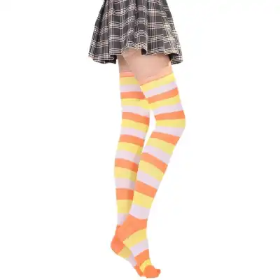 Women Stripe Printing Over Knee Socks
