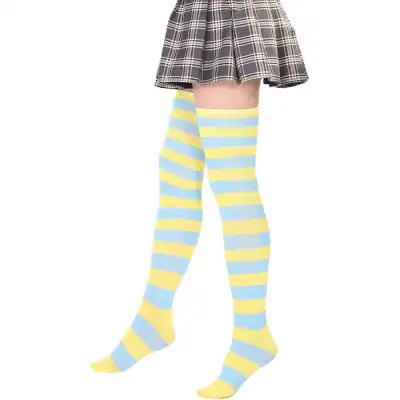 Women Stripe Printing Over Knee Socks