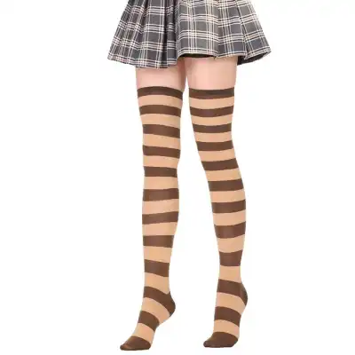 Women Stripe Printing Over Knee Socks