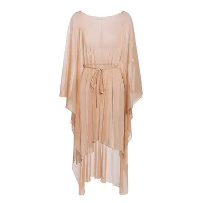 Women Sexy Round Neck Irregular Hem Swimwear Cover-Ups