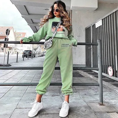 S-3XL Women Fashion Letter Printed Jogger Pants