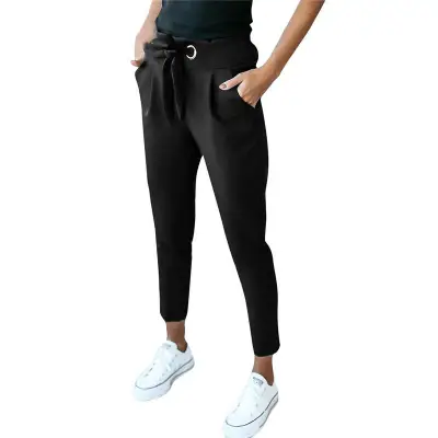 S-XL Women High Waist Lace-Up Street Hipster Casual Pants