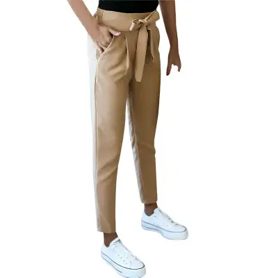 S-XL Women High Waist Lace-Up Street Hipster Casual Pants