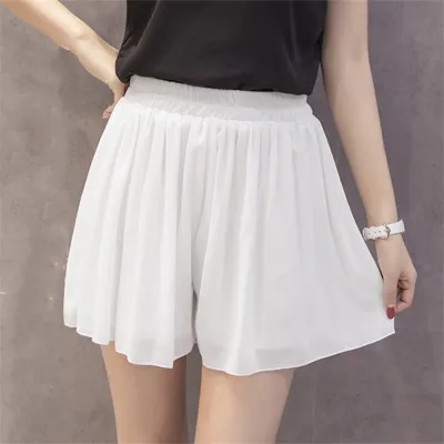 S-XXXL Women Casual Loose Floral Print Chiffon Culottes Shorts