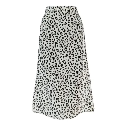 S-XL Women Fashion Leopard Print Irregular Hem Skirts