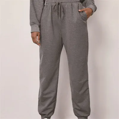 XS-L Women High Waist Drawstring Jogger Pants Cotton Blend Loose Fit