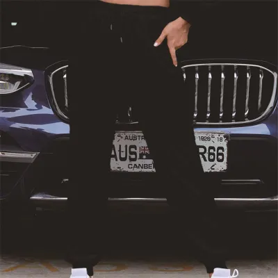 XS-L Women High Waist Drawstring Jogger Pants Cotton Blend Loose Fit