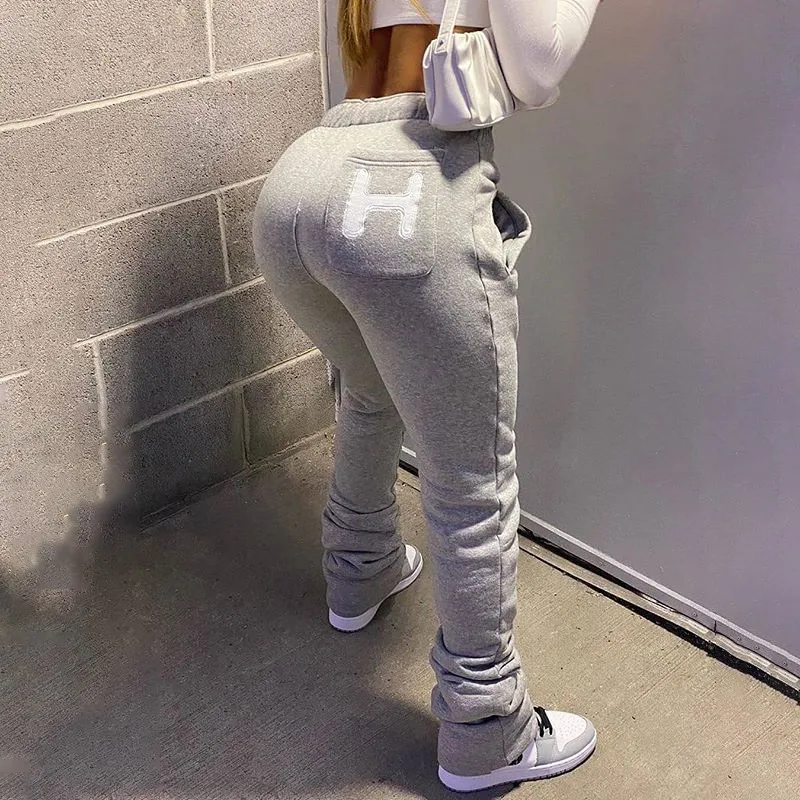 S-XXL Women High Waist Drawstring Casual Straight Pants