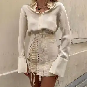 S-L Women Fashion High Waist Solid Color Lace Up Skirt
