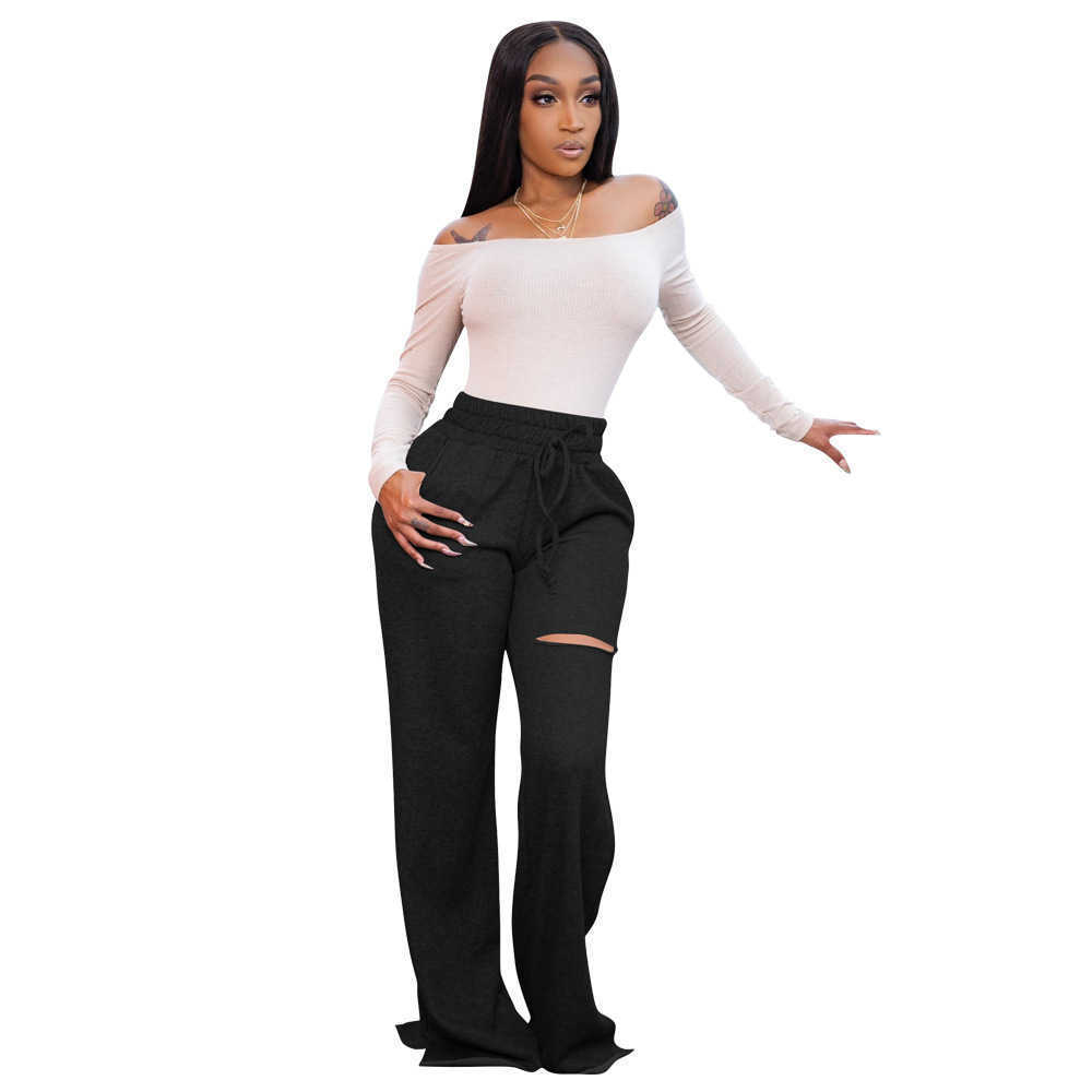 Wholesale S-2XL Women Fashion Drawstring Waist Solid Color