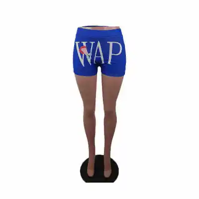 S-2XL Women High Waist Letter Printing Shorts
