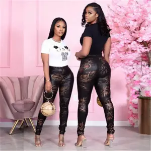S-2XL Women Snakeskin Printed Leggings Urban Leisure