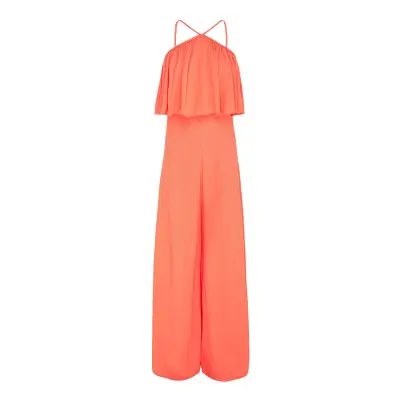 S-2XL Women Solid Color Halter Neck Jumpsuits Elegant Loose Fit