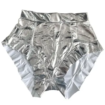 S-2XL Women Sexy Solid Color Ruffled PU Leather Shorts