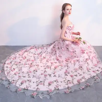 Summer Women Fashion Tight Fishtail Strap Floor-Mopping Satin Wedding Dress