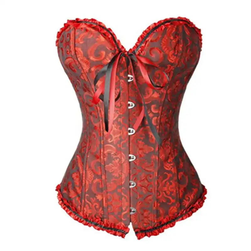 XS-6XL Women Vintage Single Breasted Lace-up Belly Corset Shapewear