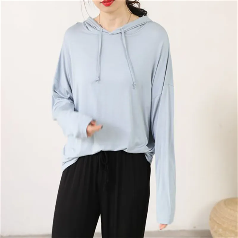M-2XL Women Modal Loose Lounge Hoodie