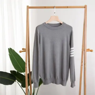 Japanese Style Rabbit Fur Knit Family Matching Sweatshirt Solid Color Stripe Printed