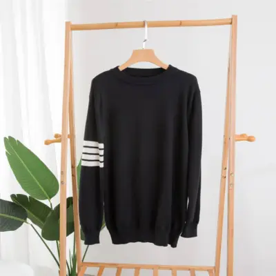 Japanese Style Rabbit Fur Knit Family Matching Sweatshirt Solid Color Stripe Printed